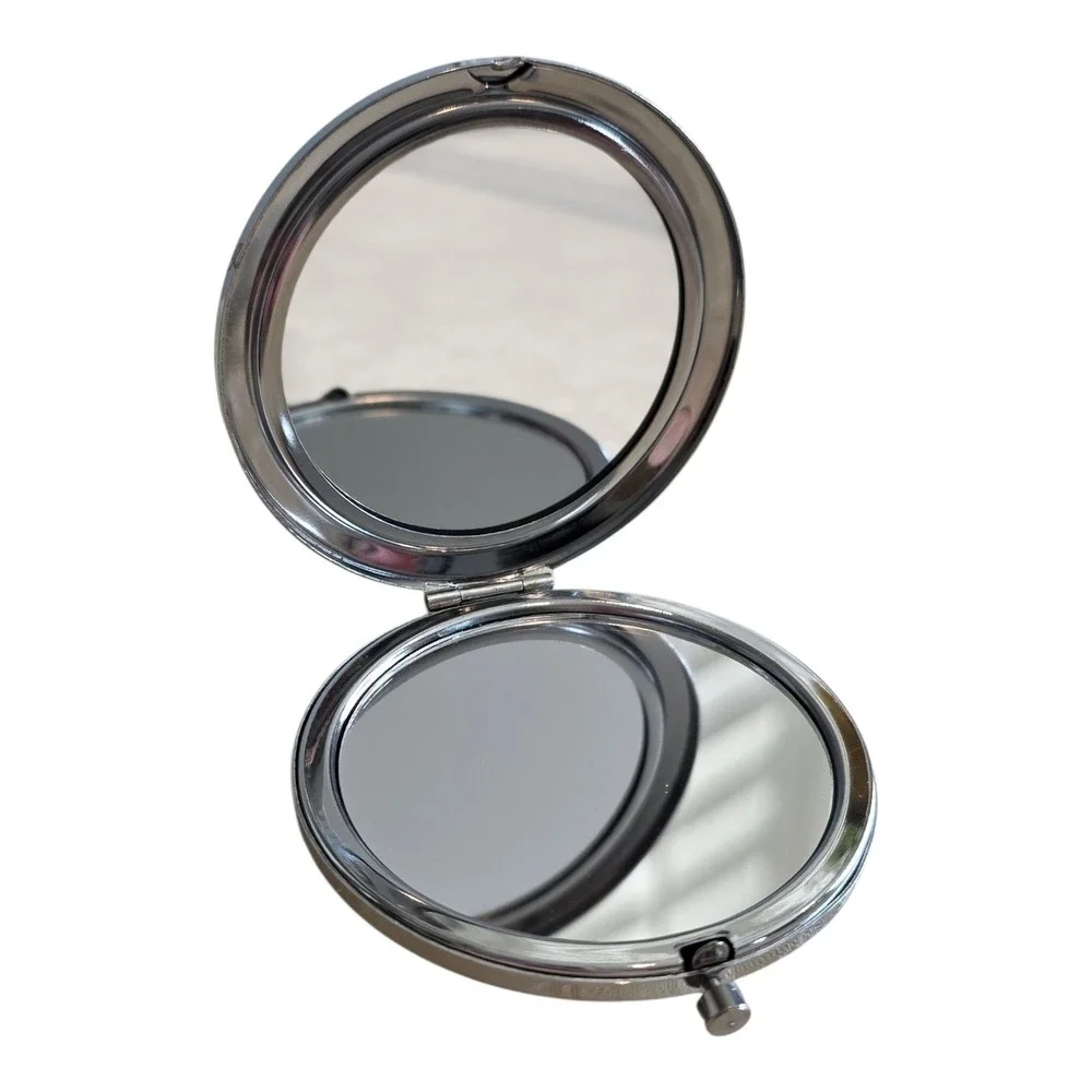 Compact Mirror For Purse Regular And 3X Magnifying Mathew 28:20 On Back
